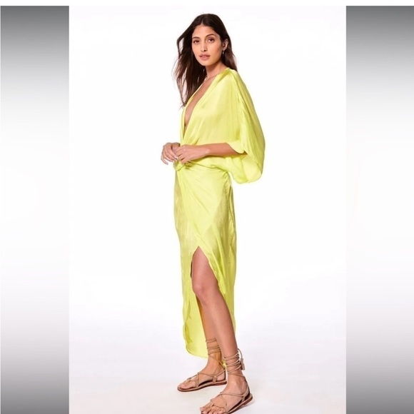 NWT Young Fabulous Broke Neon Wrap Maxi Dress Mermaidcore Siren Resort Vacay - Picture 12 of 15
